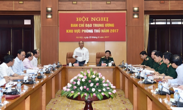 Thủ tướng Nguyễn Xuân Phúc chủ trì Hội nghị Ban chỉ đạo Trung ương về khu vực phòng thủ 